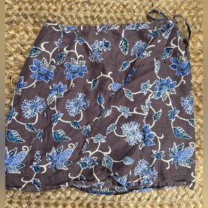Vintage Linen Wrap Skirt